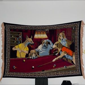 Dogs playing pool carpet